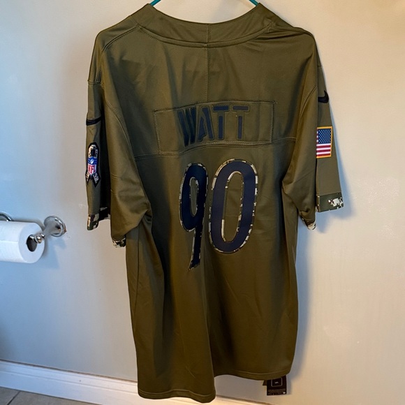 NFL Olive Green Steelers Jersey with Camo Accents - Picture 2 of 4